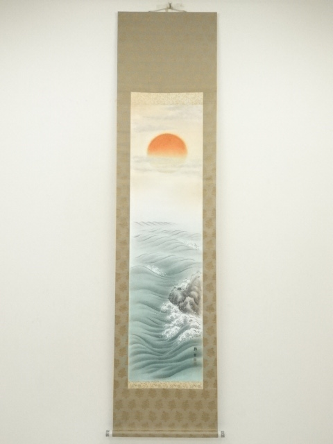 掛け軸 浅野香山 旭日静波 絹本 希少 軸装 茶道具 掛軸 美品 です。 道具 ] - 道具 静香筆 旭日 肉筆紙本掛軸ネットショップ圭 netshop Kei